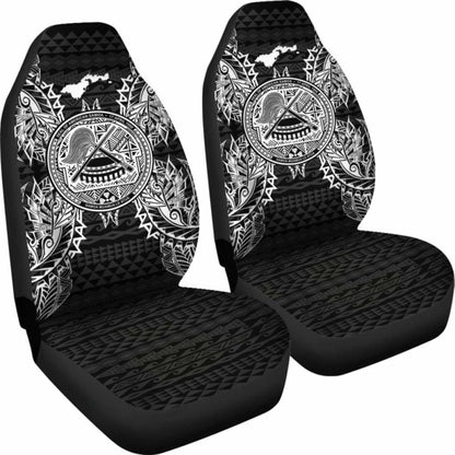 American Samoa Car Seat Cover - American Samoa Seal Map Black -