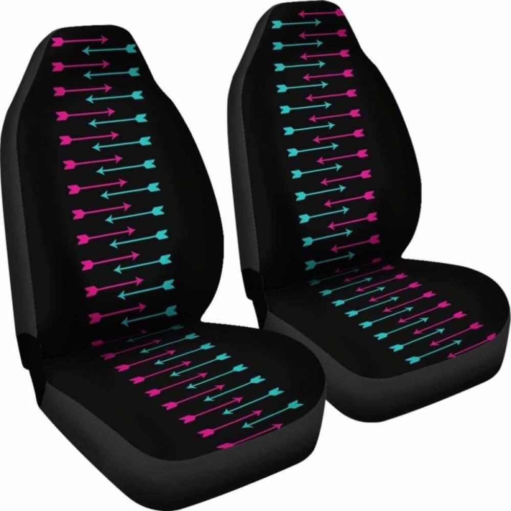 Black With Pink And Teal Arrows Car Seat Covers
