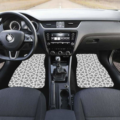 Arabic Gray Pattern Front And Back Car Mats