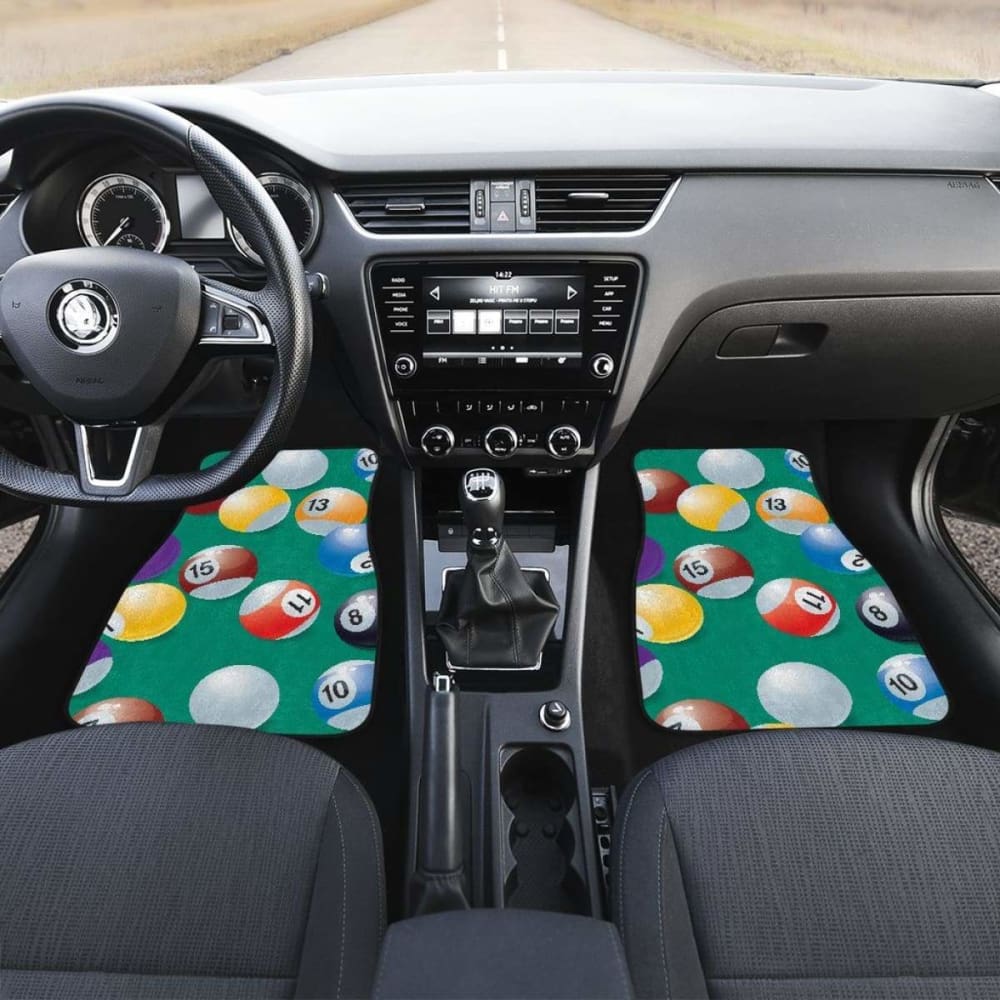 Billiard Ball Pattern Print Design  Front And Back Car Mats