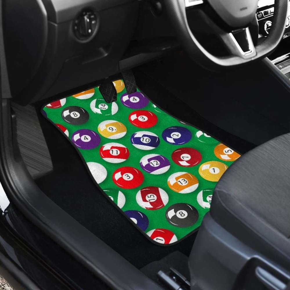 Billiard Ball Pattern Print Design  Front And Back Car Mats