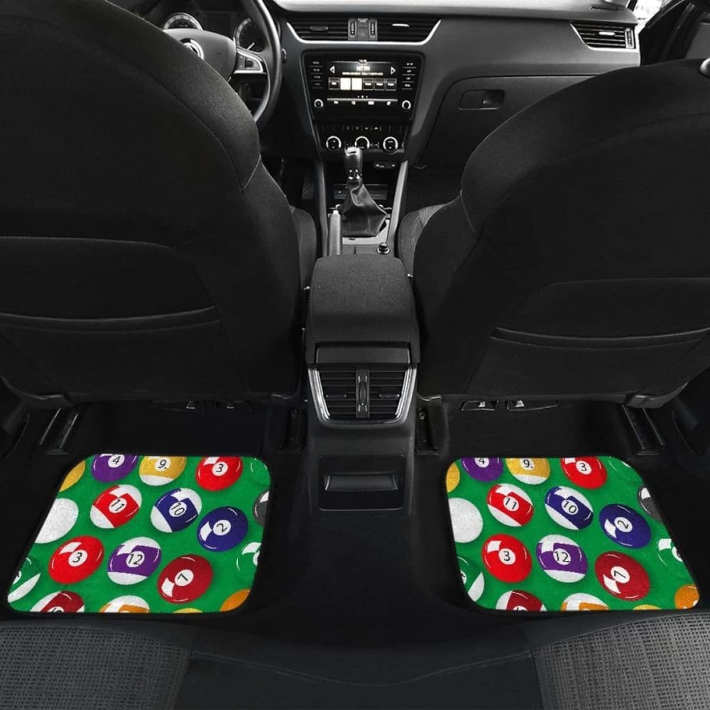 Billiard Ball Pattern Print Design  Front And Back Car Mats