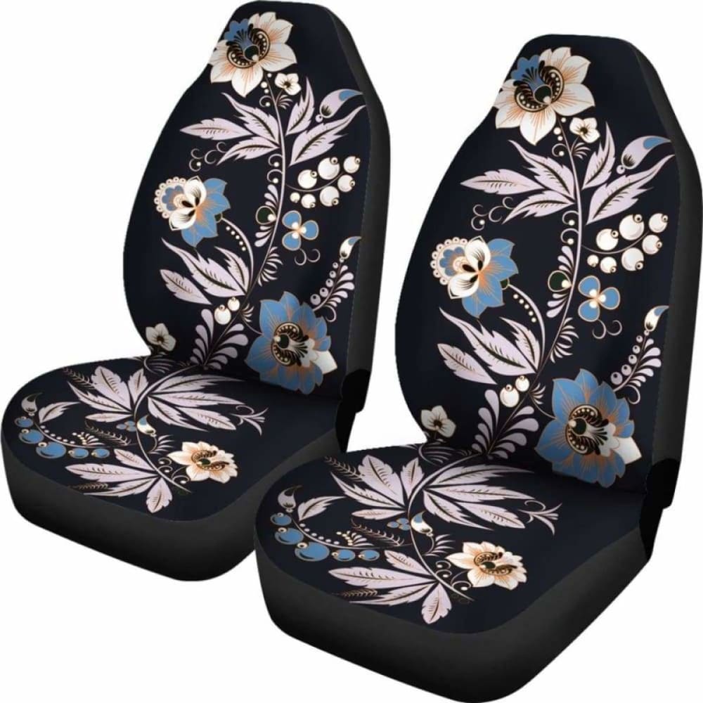 Black Floral Car Seat Covers