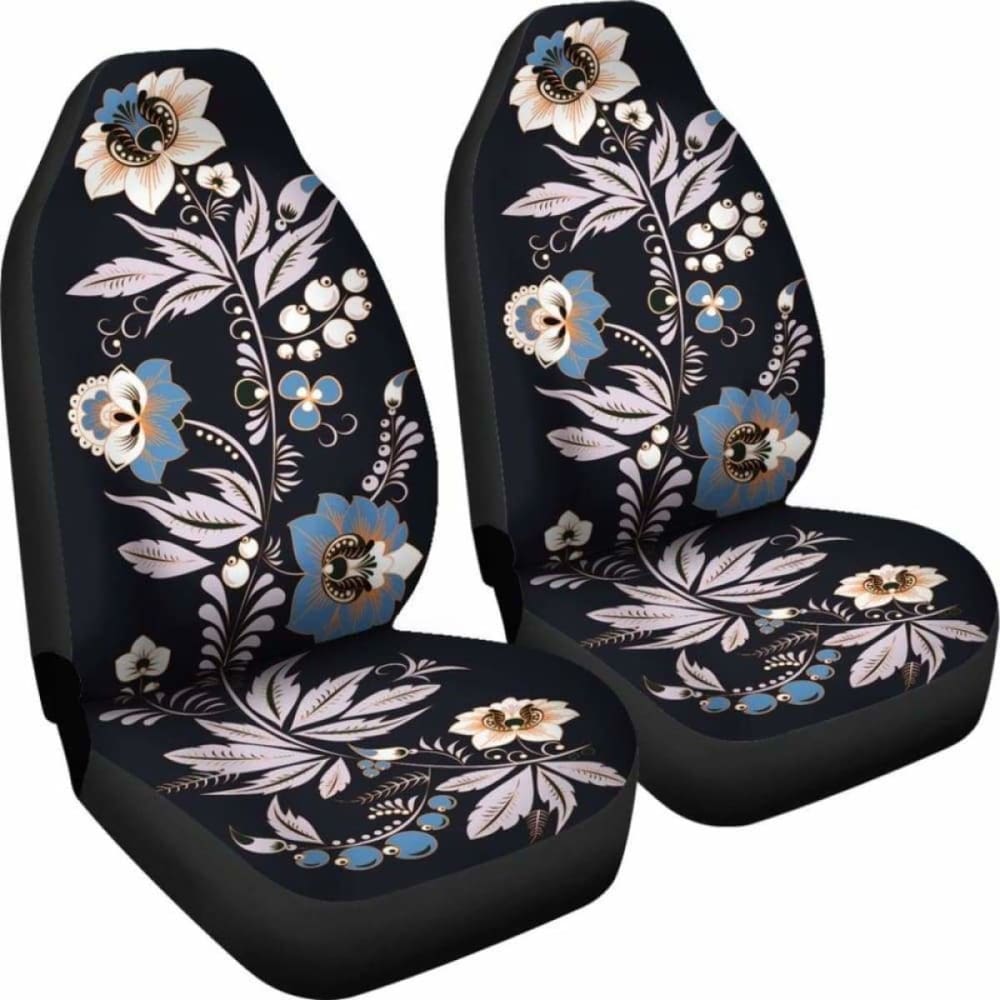 Black Floral Car Seat Covers