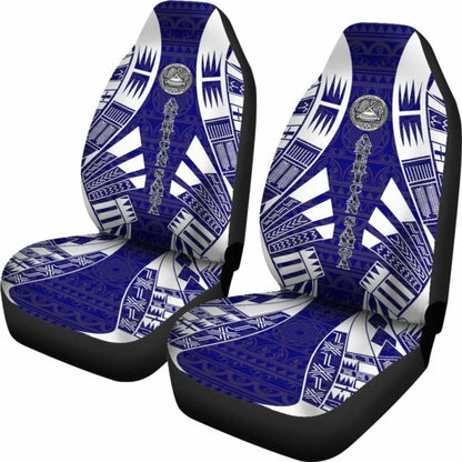 American Samoa Car Seat Covers - American Samoa Seal Polynesian Tattoo Flag -