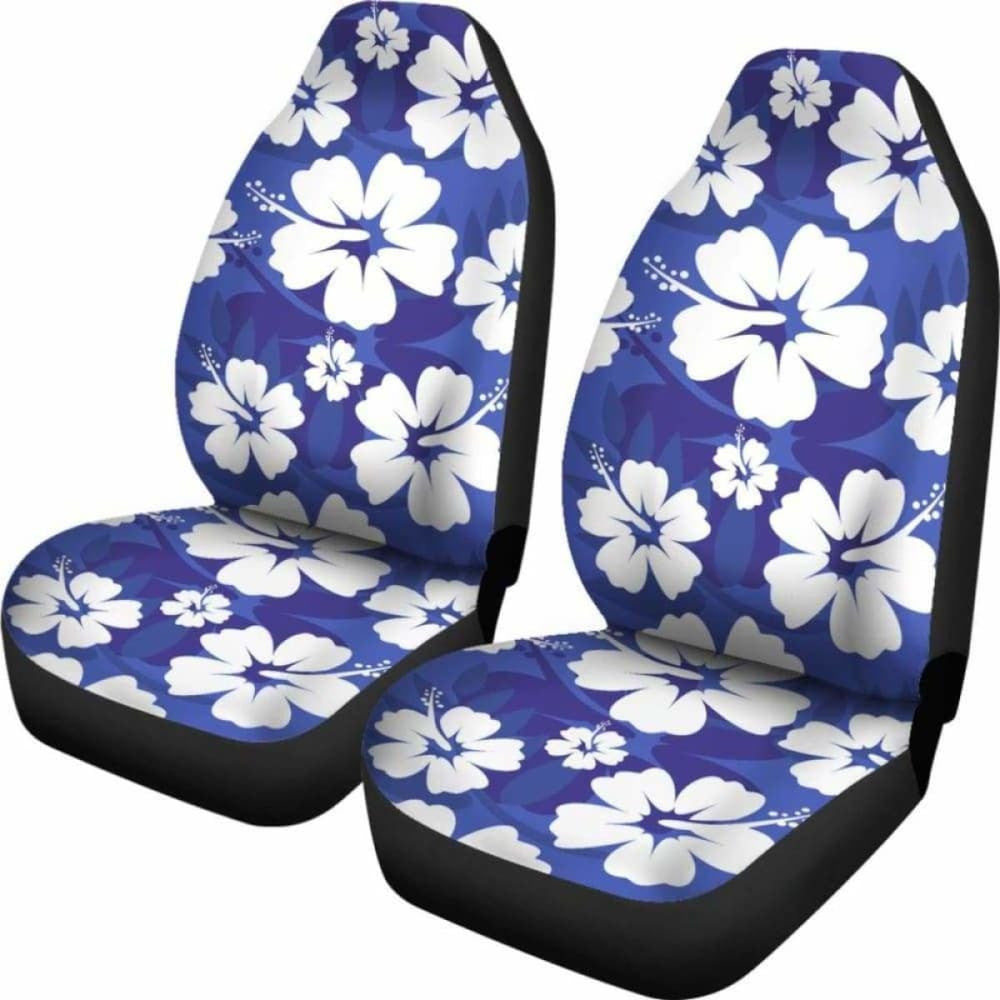 Blue Aloha Flowers Car Seat Covers