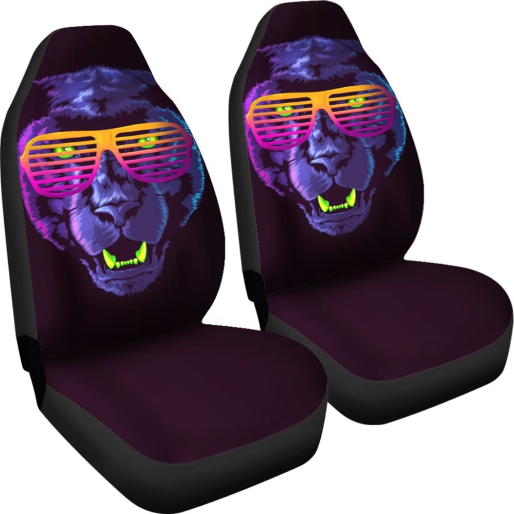 Badass Panther With Glasses Car Seat Covers