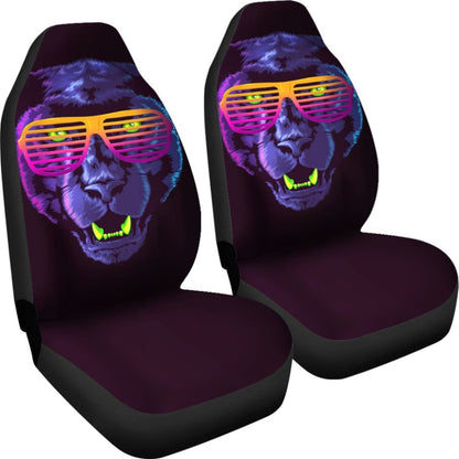 Badass Panther With Glasses Car Seat Covers