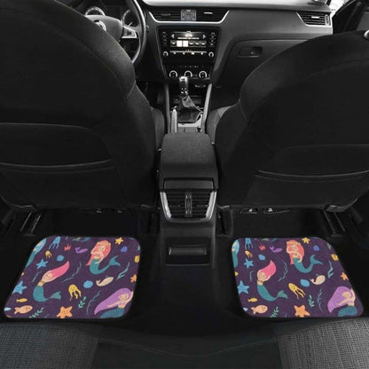 Beautiful Mermaid Fish Jellyfish Algae Other Marine World Front And Back Car Mats