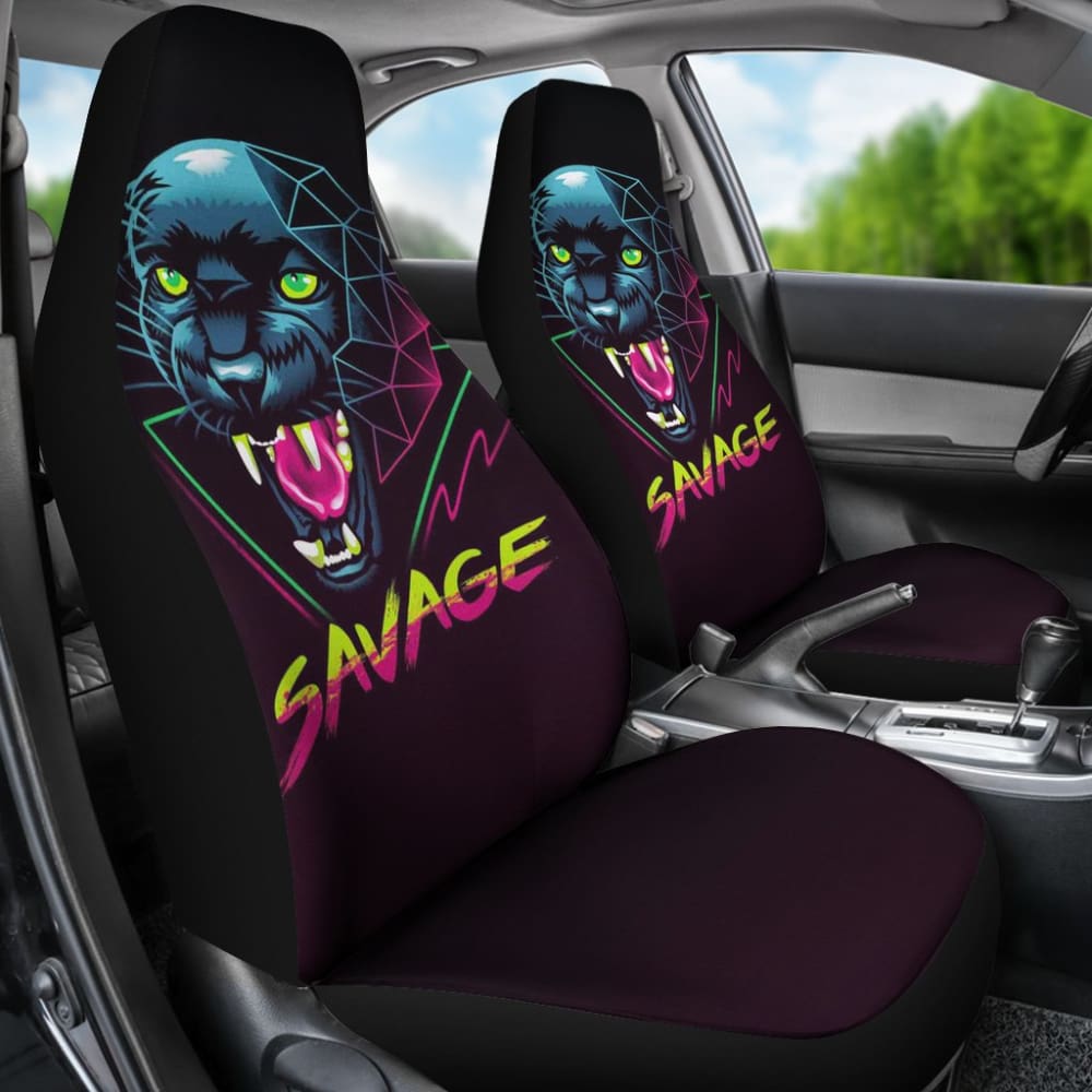 Black Panther Savage Awesome Poly Car Seat Covers