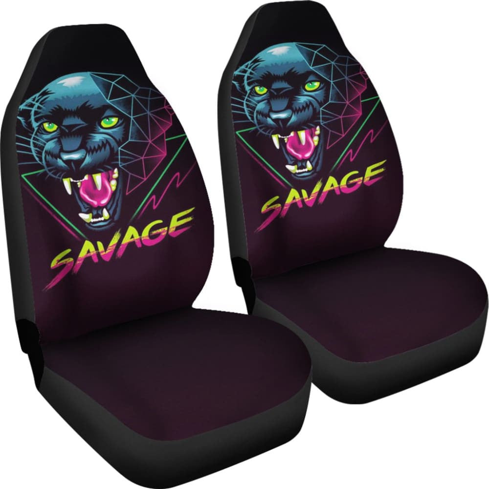 Black Panther Savage Awesome Poly Car Seat Covers