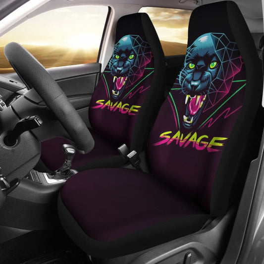 Black Panther Savage Awesome Poly Car Seat Covers