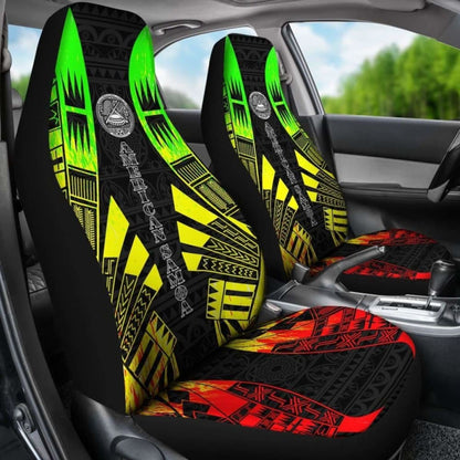 American Samoa Car Seat Covers - American Samoa Seal Polynesian Tattoo Reggae -