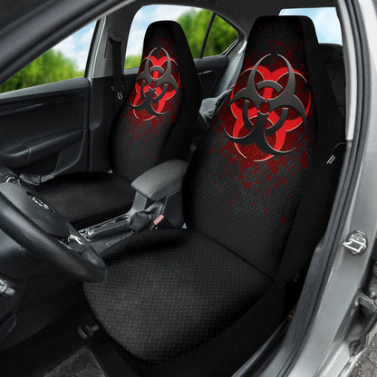Biohazard Red Grunge Color Splash Car Seat Covers