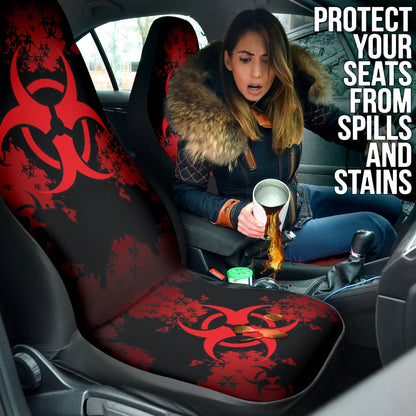 Biohazard Red Grunge Car Seat Covers
