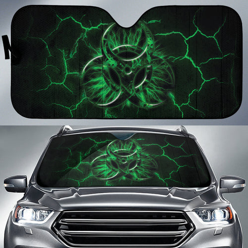 Biohazard Green Neon Crack Car Auto Sun Shades