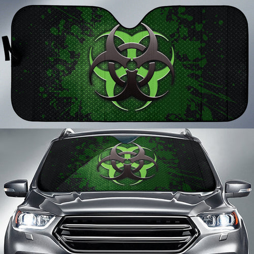 Biohazard Green Grunge Color Splash Car Auto Sun Shades