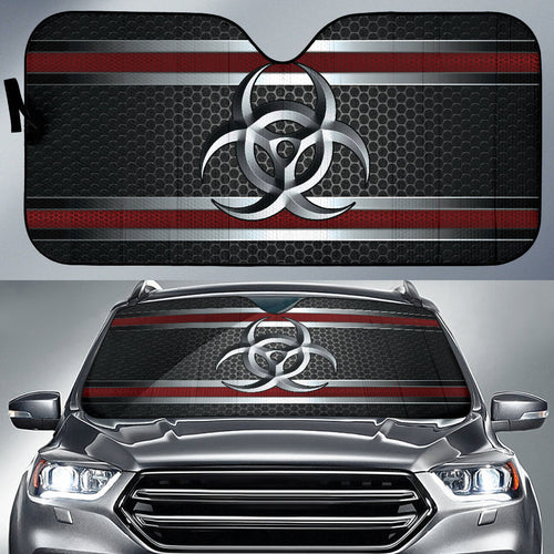 Biohazard Red Hole Metal Printing Car Auto Sun Shades