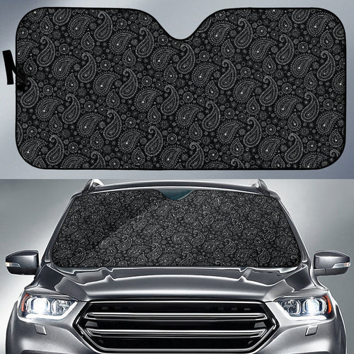 Black Paisley Pattern Car Auto Sun Shades