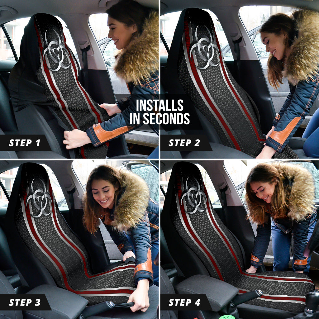 Biohazard Red Hole Metal Printing Car Seat Covers