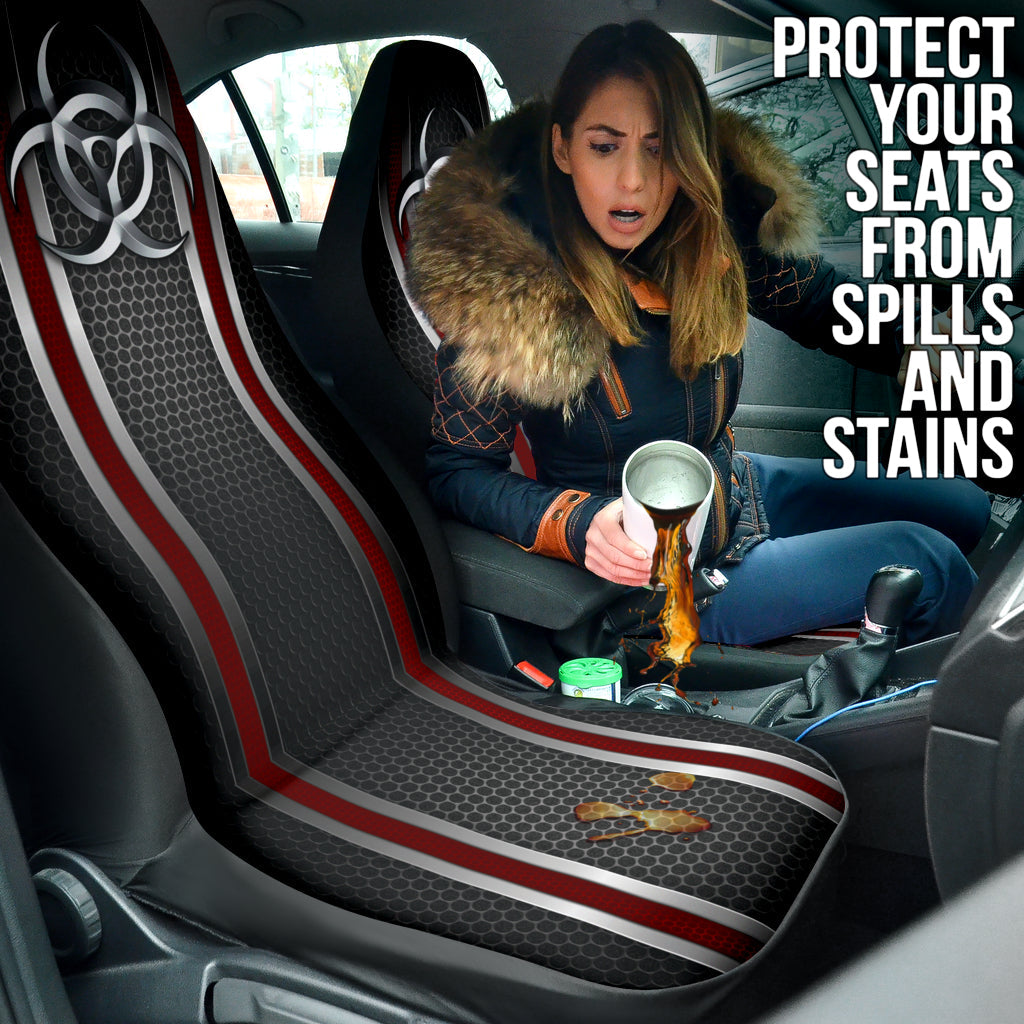 Biohazard Red Hole Metal Printing Car Seat Covers