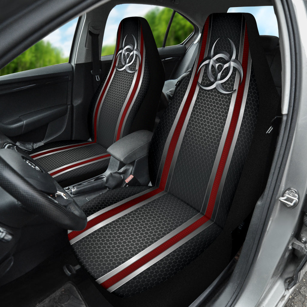 Biohazard Red Hole Metal Printing Car Seat Covers