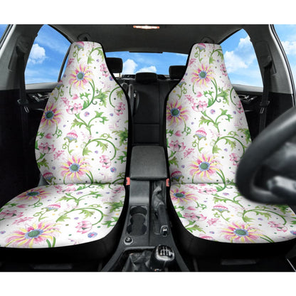 Beautiful Pink Lotus Waterlily Leaves Pattern Car Seat Covers