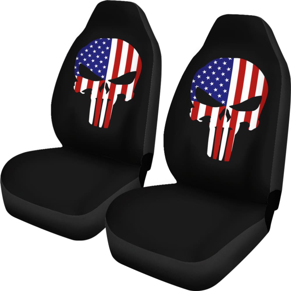 American Flag Punisher Black Car Seat Covers