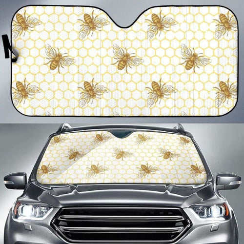 Bee Honeycomb Seamless Design Pattern Car Auto Sun Shades