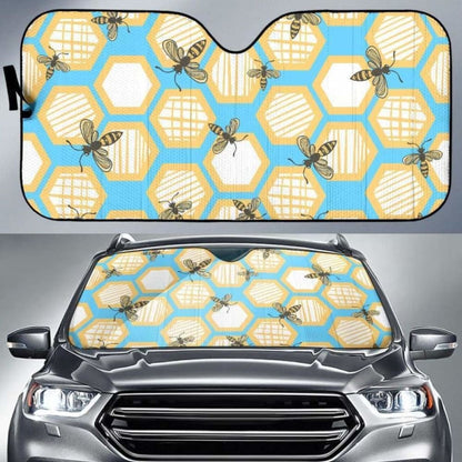 Bee Honeycomb Pattern Car Auto Sun Shades