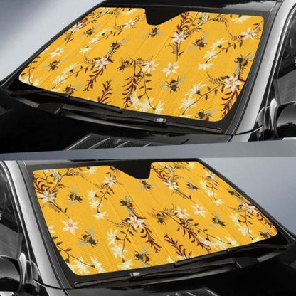 Bee Flower Pattern Car Auto Sun Shades