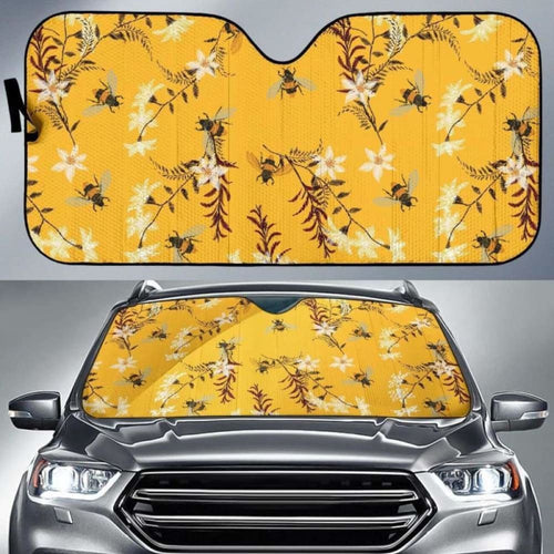Bee Flower Pattern Car Auto Sun Shades