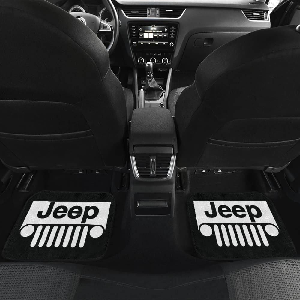 Black White Jeep Offroad Wobble Car Floor Mats Custom