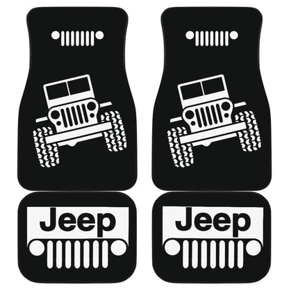 Black White Jeep Offroad Wobble Car Floor Mats Custom