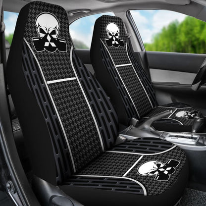 Black Themed Poison Gas Skull Mitsubishi Car Seat Covers