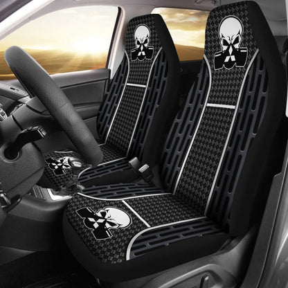 Black Themed Poison Gas Skull Mitsubishi Car Seat Covers