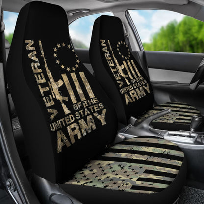 Betsy Ross Flag Us Army Veteran Camo Car Seat Covers