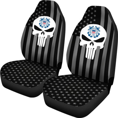 Black American Flag US Coast Guard Car Seat Covers