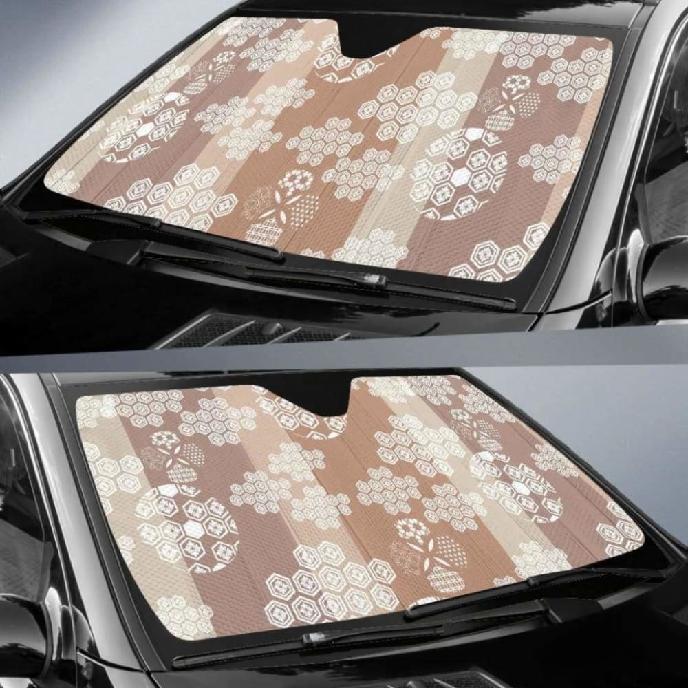 Beautiful Hexagon Japanese  Pattern Car Auto Sun Shades