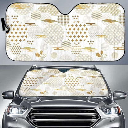 Beautiful Gold Japanese Pattern Car Auto Sun Shades