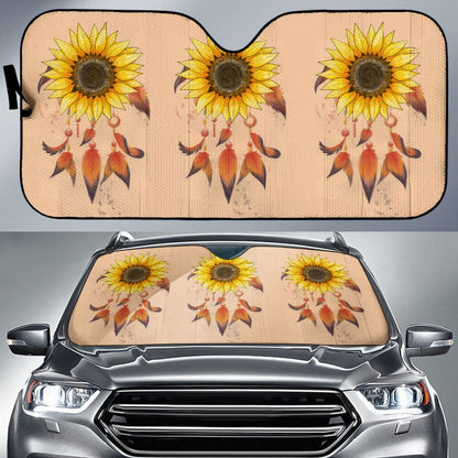 Beautiful Sunflowers Dreamcatcher Car Auto Sun Shades