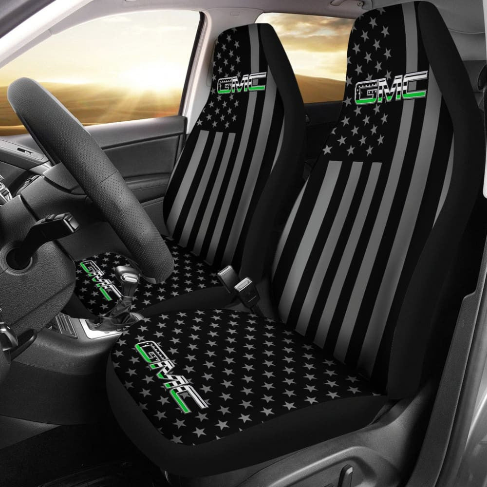 Black American Flag Mix GMC Car Seat Covers