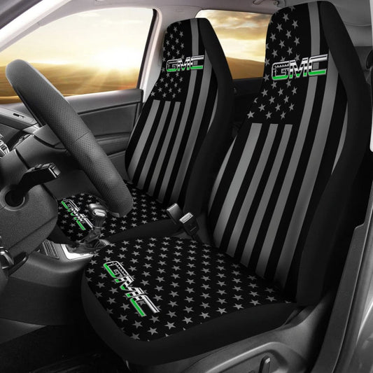 Black American Flag Mix GMC Car Seat Covers