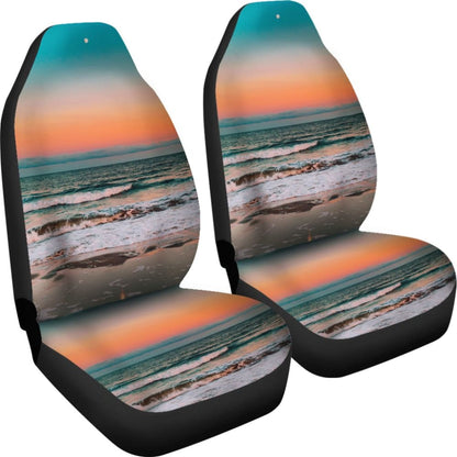 Beautiful Beach Car Seat Covers In Sunset Moments