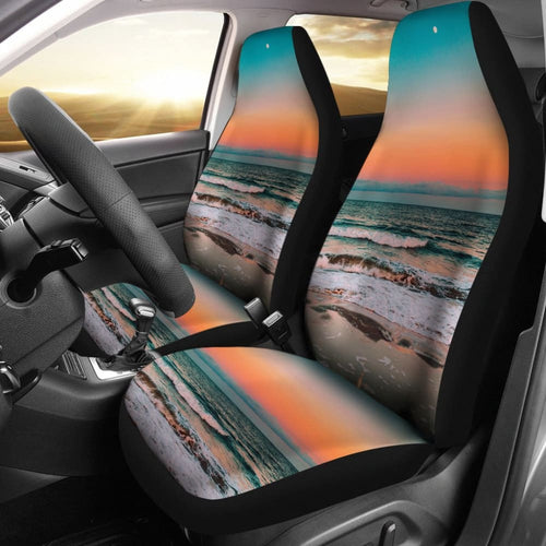 Beautiful Beach Car Seat Covers In Sunset Moments