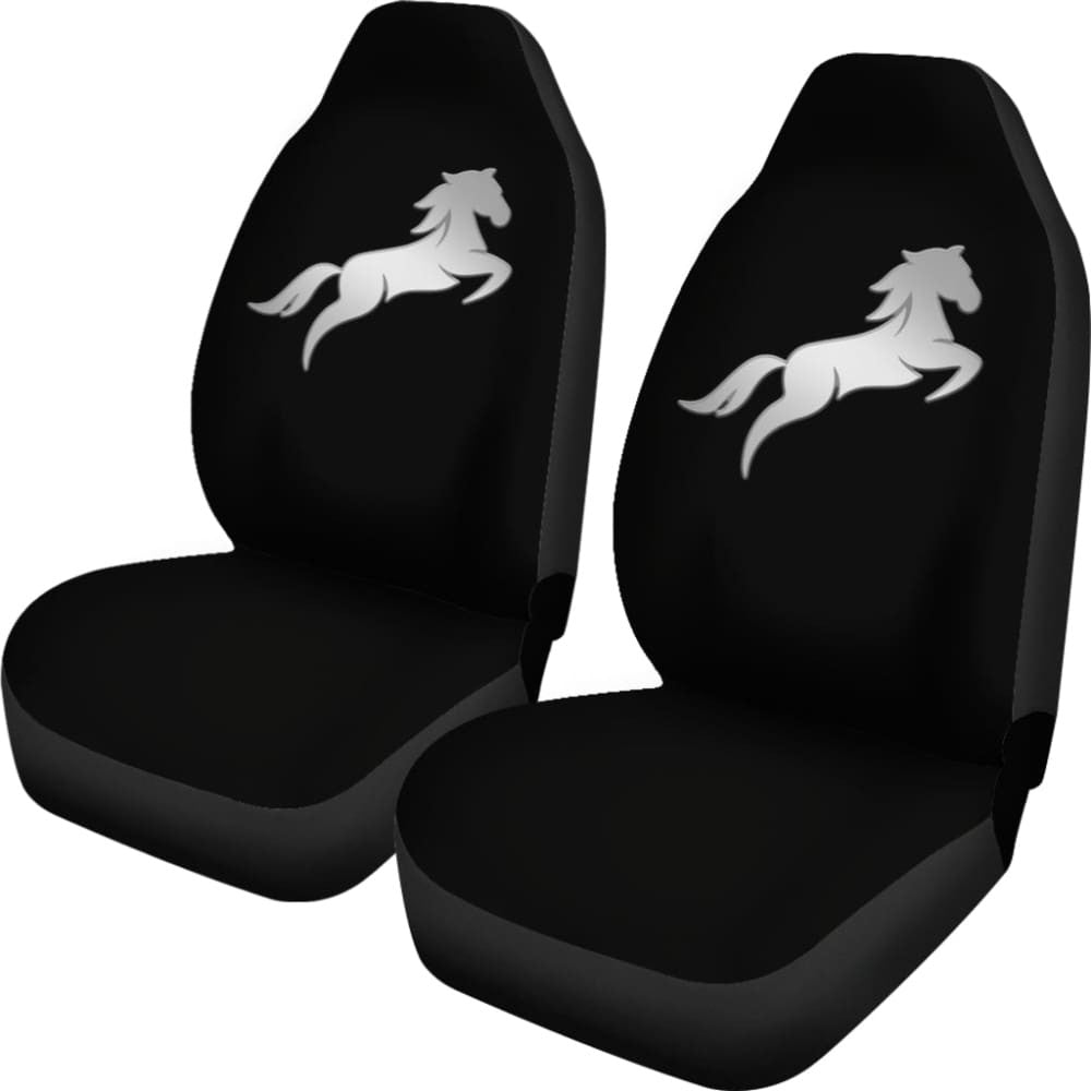 Black Mustang Horse Silhouette Car Seat Covers Custom