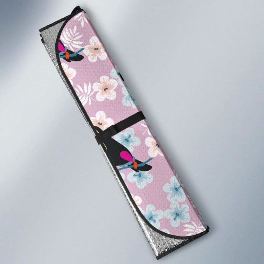 Beautiful Toucan Flower Leaves Car Auto Sun Shades