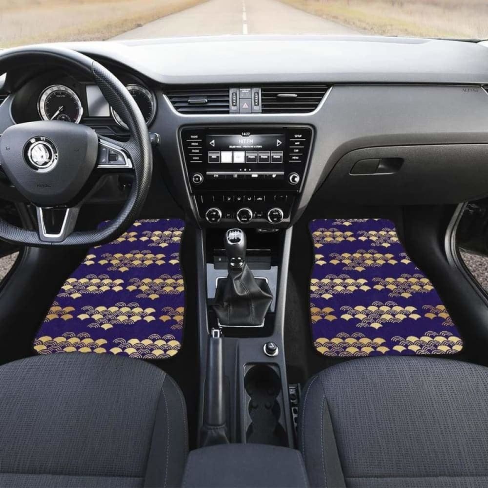 Beautiful Japanese Fan Pattern Front And Back Car Mats