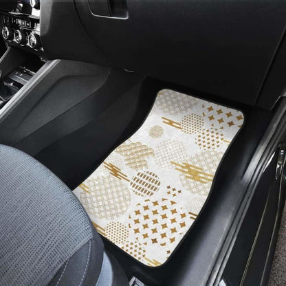 Beautiful Gold Japanese Pattern Front And Back Car Mats