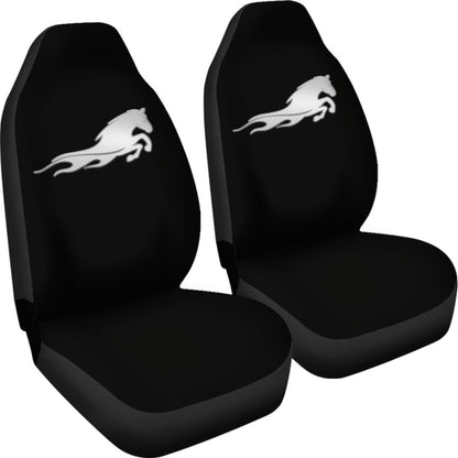 Black Mustang Horse Silhouette Car Seat Covers Custom